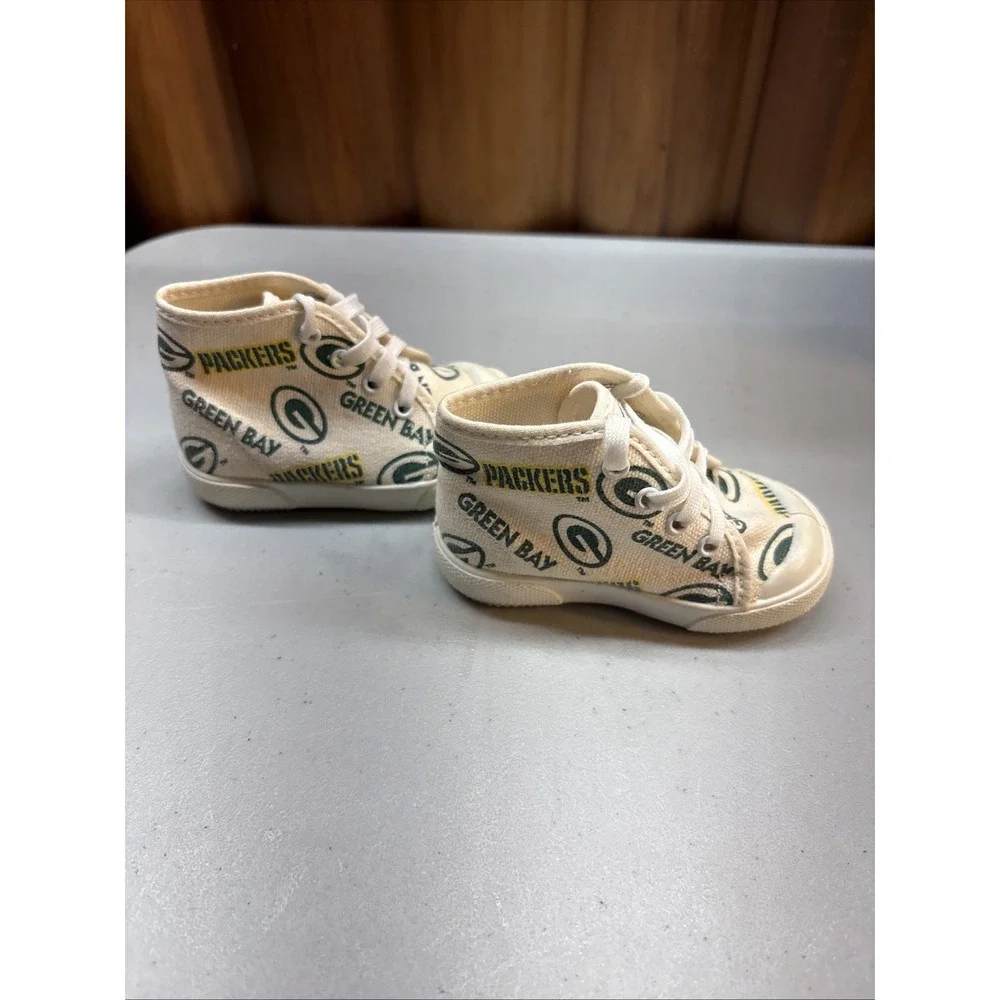 Green Bay Packers Baby High Top Shoes Size 1 Vintage Football USA Excellent